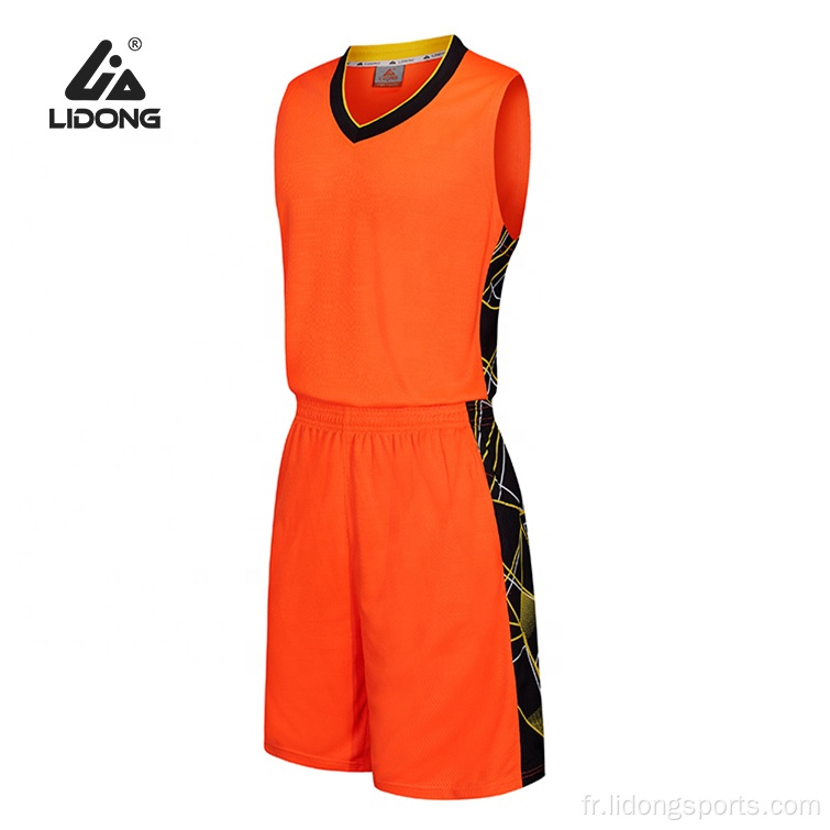 Maillots de formation de basket-ball sublimées professionnelles professionnelles