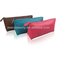 Crisscrossing ribbon pu makeup bag