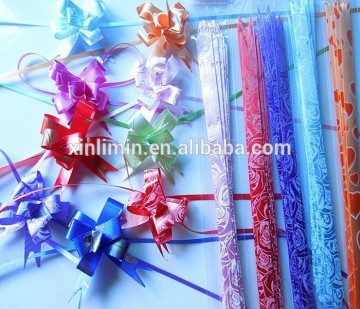 Colorful elastic ribbon bow for gift package