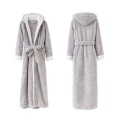 Nightdress da donna in pile di corallo fiore tagliato grigio