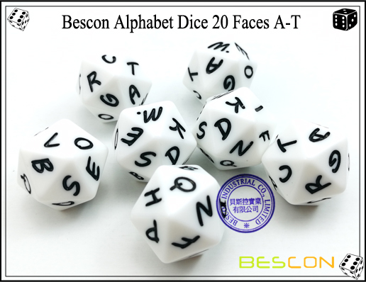 Bescon Alphabet Würfel 20 Gesichter A-T-5 Bescon Alphabet Dice 20 Faces A-T-5