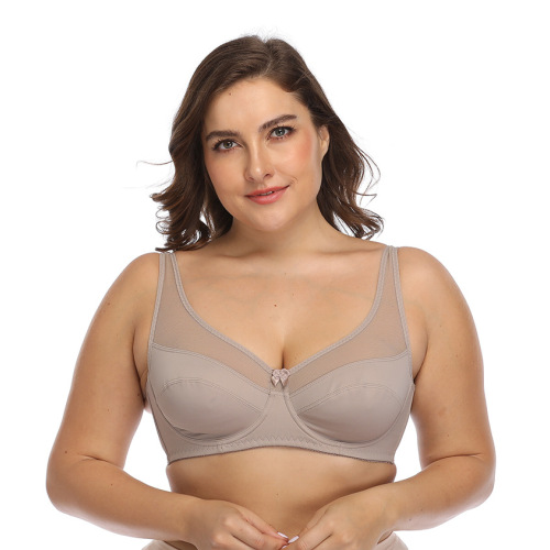 Op voorraad plus size mesh beugelbeha met volledige cup