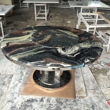 Customized Round Marble dining table set