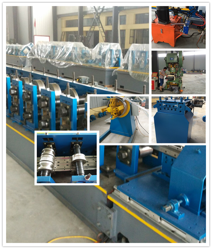 Storage rack roll forming machine with punching