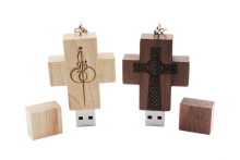 Wooden Cross Bulk USB Flash Drive