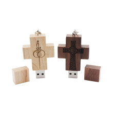 Clé USB en vrac en croix en bois