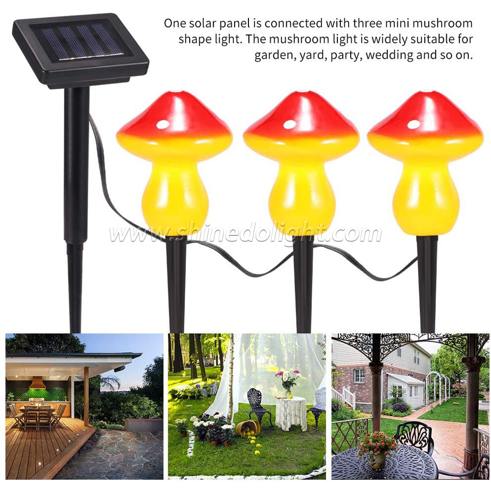 Solar Powered Outdoor Night Decoration IP44 Waterproof funny Mushroom Night Led garden Light