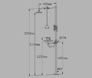 Wholesale Stainless Steel Emergency Shower and Eye Wash