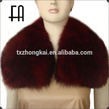 Factory direct wholesale price dyed big fox fur collar/dyed big fox fur collar for down coat /ral fur collar for down coat