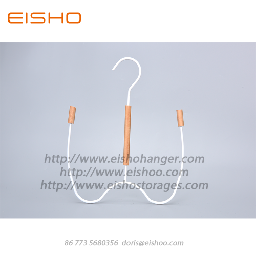 EISHO White Wood Metal Scarf Belt Hanger Hooks