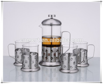 Stainless steel tea and coffee maker sets