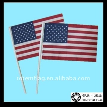 Plastic Flag Pole American Hand Flag