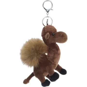 Cute Desert Camel Hairball Pendant Decoration, Cartoon Series Camel Plush Keychain