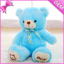 13" Sitting With Logo Embroidery on Sole Bear Plush, Plush Teddy Bear, Blue Bear Plush