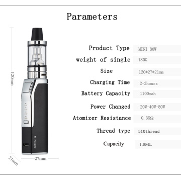 modell-mini 80w-os vape doboz