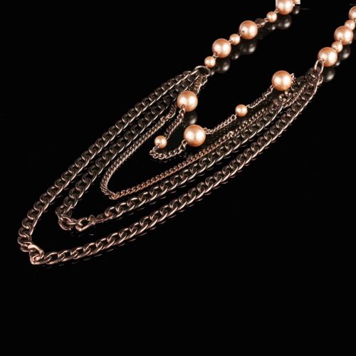 Fashion Pearl Jewelry With Antique Copper Plated Chain (CJ- N132)