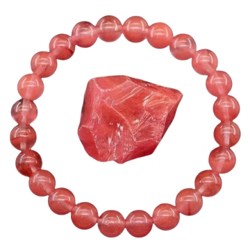 Wholesale Pink Cherry Quartz Bead Bracelets