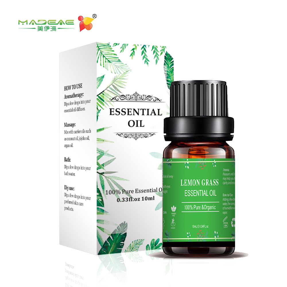 OEM 10ml Lemongrass Mafuta muhimu kwa aromatherapy diffuser