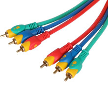 3 Right-Angled/RCA Plugs to 3RCA Plugs