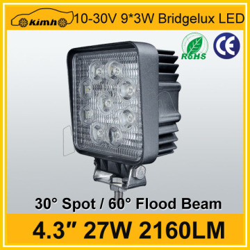 Motorcycle 4.3inch 2160LM 27w led work light 24v