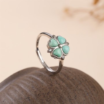 Natural Turquoise Light Luxury High End Feeling Rings