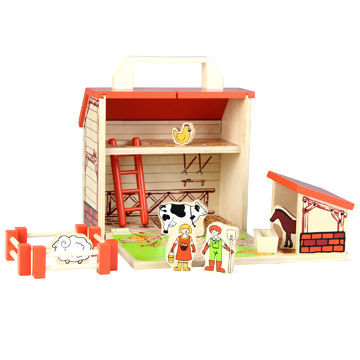 Wooden portable play set, ultimate travel companion for kids, unique wooden toys