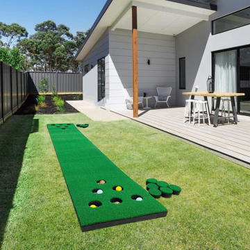 2-op-2 Pong Style Golf Putting Mat Spill Set