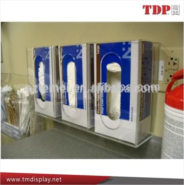 custom triple clear latex glove dispenser acrylic glove dispenser clear acrylic wall mounted glove dispenser