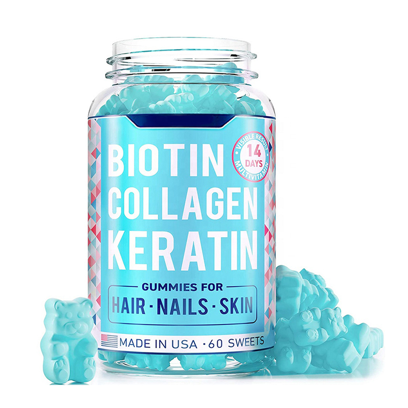 OEM/ODM Vegan Collagen Supplements Hair Skin And Nails Biotin Gummies