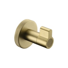 Brushed Gold Brass Single Robe Hook - Decorative Coat Hook