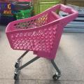 Chariot de magasinage de supermarché en plastique pour enfants avec drapeau