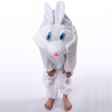 Long style children cheap white rabbit performance costume