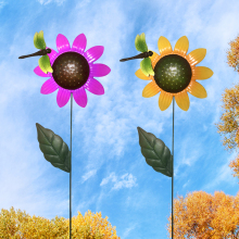 Outdoor Metal Garden Stakes: Metal Flower Stakes for Yard & Patio Decor