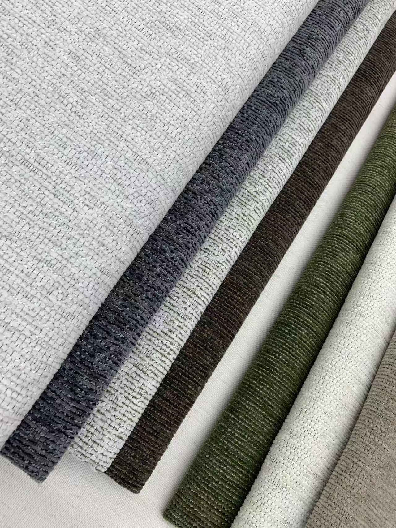 پارچه اثاثه یا لوازم داخلی شنیل راه راه بافت Textured Striped Chenille Upholstery Fabric