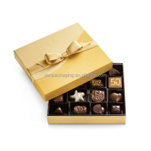 Luxury Chocolate Gift Box with Gold Insert and Custom Design