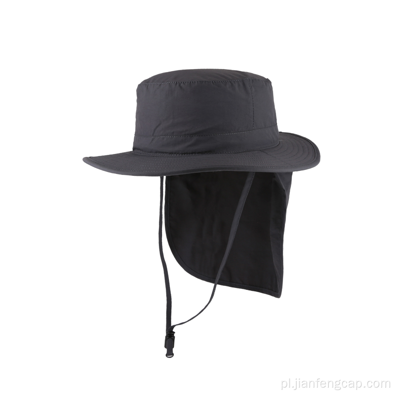 Nylonowy kapelusz typu bucket z peleryną