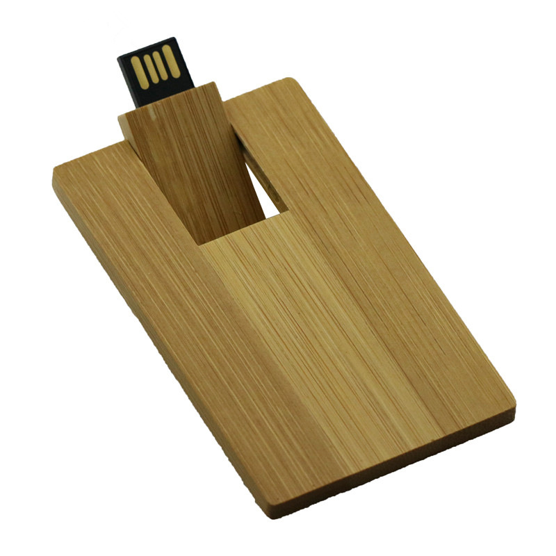 محرك فلاش USB بطاقة خشب الخيزران