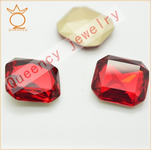Advanced K9 square shape siam color crystal stone