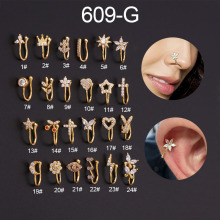 1PC Zircon Nose Rings Non Piercing Clip on Nose Jewelry