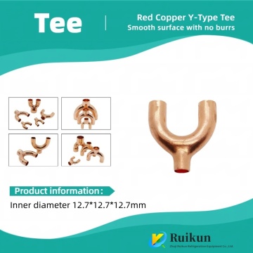 Efficient Refrigeration Copper Y-Tee Joint