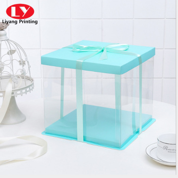 Transparent around PVC window with ribbon closure box