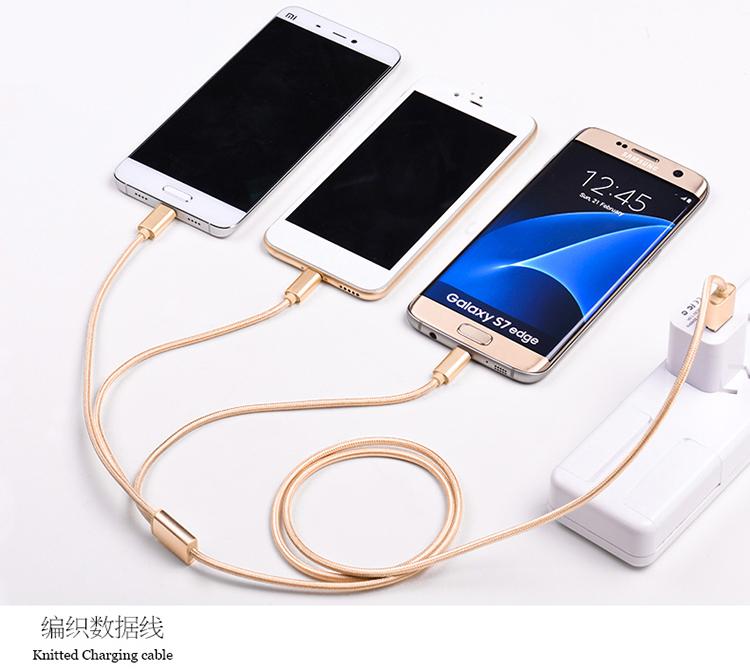 Yijiashishang 3 in 1 usb cable for iphone  micro type c mobile phone accessories three in one cables