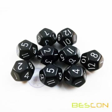 Opaque Colorful Plastic Polyhedral 12 Sides Dice