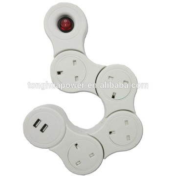 CE certification standard uk triple plug socket/ surge protected triple plug socket