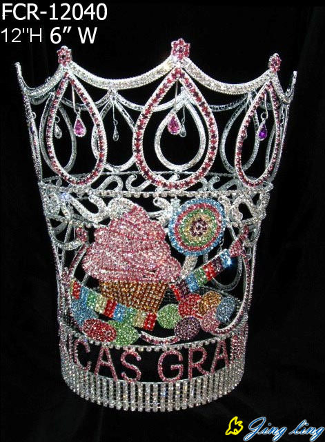 12" Cupcake Icecream Large Round Pageant Crowns