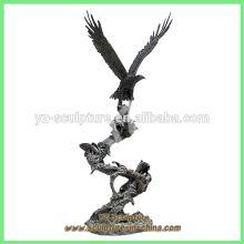 outdoor decorative large cast brass flying eagle statue for sale