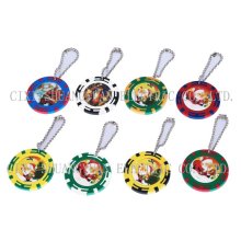 Z Stripe Clay Sticker Poker Chip with Key Ring