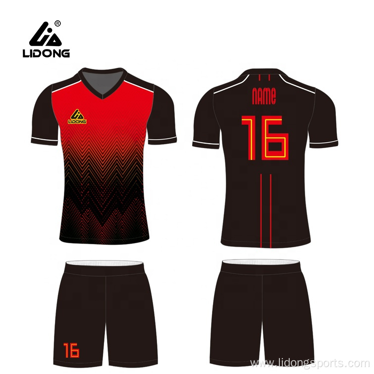 Custom Team Black And Red Football Soccer Jersey