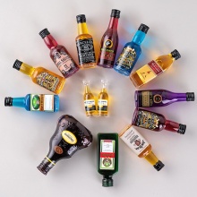 Miniature Wine, Champagne, and Whiskey Bottle Cake Topper and Decorations for Birthday Parties