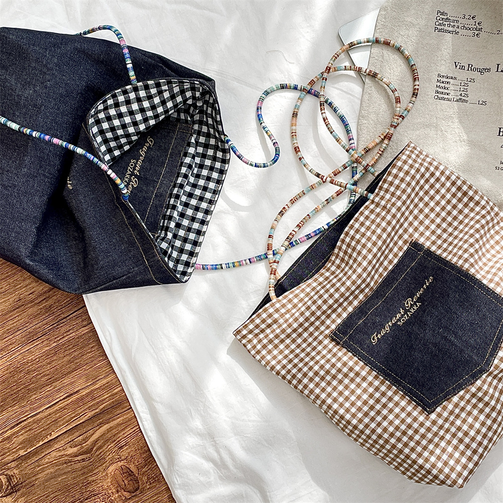 大きなデニムトートバッグ large denim tote bag